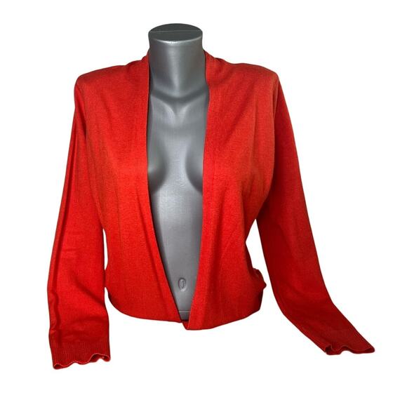 Cyrus Tops - Cyrus Women’s Red Orange Open Cardigan Duster Top Size Small
